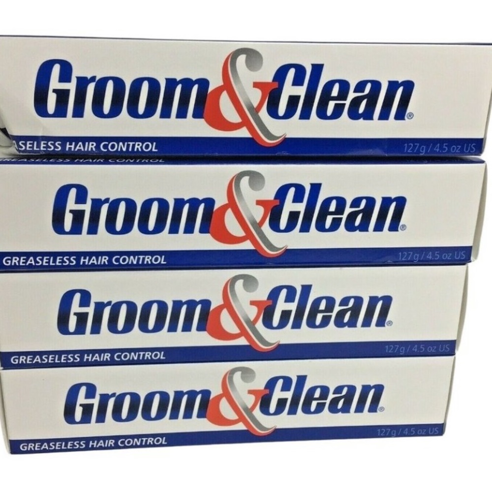 Groom & Clean Greaseless Hair Control Gel Mens (4) NEW Groom and Clean